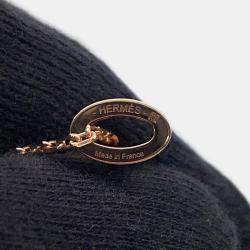 مملوكة مسبقًا Hermes Pop Ash Necklace Size Mini Vertpeppermint Gold Plated Lacquer