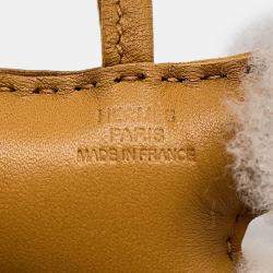 Pre Owned Hermes Buddy Bag Charm Ecru/Sesame Mouton Lambskin