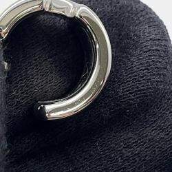 Pre Owned Hermes Olymp Earrings Size Pm Silver Metal Epsom