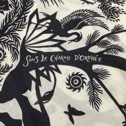 مملوكة مسبقًا Hermes Giant Square: Be Seduced By The Charm Of Orpheus Sous Le Charme D'Orphee Fall/Winter 2024 White/Black Cashmere, Silk Size 140