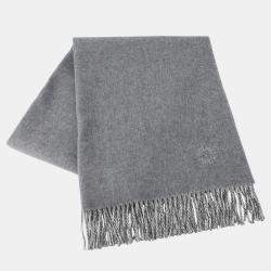 مملوكة مسبقًا Hermes Double Face Scarf Gris Flannel / Ivory Coast Cashmere 100%