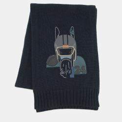 مملوكة مسبقًا Hermes Quarter Bash Marine Cashmere Scarf Fall/Winter 2023 