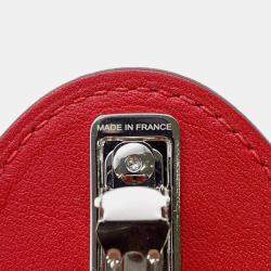Pre Owned Hermes Evelyne Barrette Size Pm Rouge Ladue Swift Leather