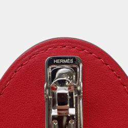 Pre Owned Hermes Evelyne Barrette Size Pm Rouge Ladue Swift Leather