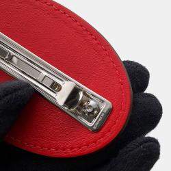 Pre Owned Hermes Evelyne Barrette Size Pm Rouge Ladue Swift Leather