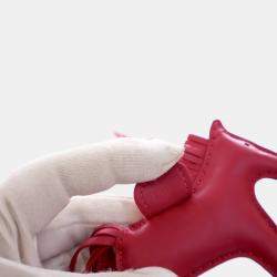 Pre Owned Hermes Rose Mexico Milo Lambskin Rodeo Charm PM