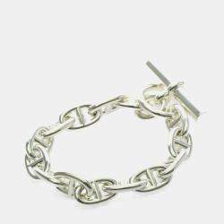 Pre Owned Hermes Chaine D'Ancre MM Silver 925 Charm Bracelet Silver