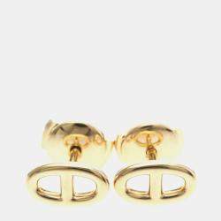 Pre Owned Hermes Chaine D'Ancre 18K Pink Gold Stud Earring