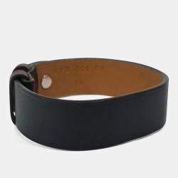 Pre Owned سوار هيرمس حزام جلدي أسود/بني