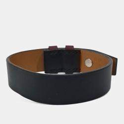 Pre Owned سوار هيرمس حزام جلدي أسود/بني