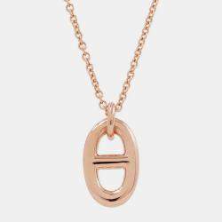 Pre Owned Hermes Chaine D'Ancre Farandole Necklace Size Pm 18K Pink Gold