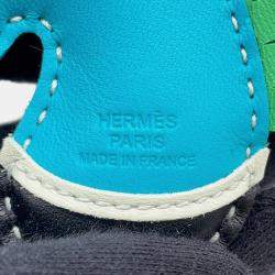 مملوكة مسبقًا Hermes Gee Camail Blue Azteque/Black/Vert Comic/Vert Fizz Lambskin