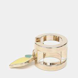 Pre Owned Hermès Mini H Citron Twilly Scarf Ring 