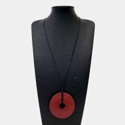 Pre Owned Hermès Leather Tsuba Necklace (R)