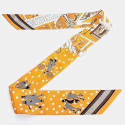 Pre Owned Hermès Orange Silk Twilly scarf