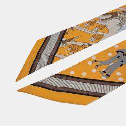 Pre Owned Hermès Orange Silk Twilly scarf