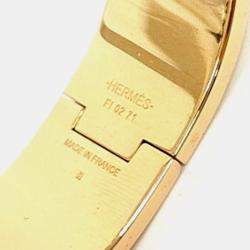 Pre Owned Hermès Gold/Green Clic Clac H Bracelet 