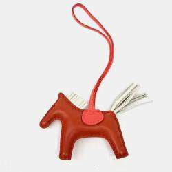 Pre Owned Hermès Rodeo Orange Leather Bag Charm Small (U)