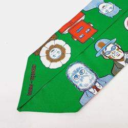 Pre Owned Hermès Twilly Green/Multicolor Silk Scarf