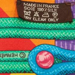 مملوكة مسبقًا Hermes Multicolor Brandebourgs Silk Twilly Scarf 
