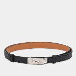 Pre Owned Hermes Kelly Belt Size 18 Black Epsom