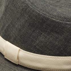 Pre Owned Hermes Grey Denim Trilby Hat Size 60 cm