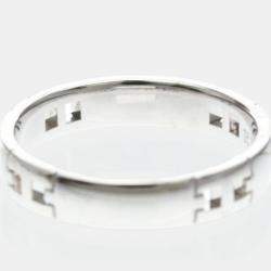 Pre Owned Hermes  Ever Herakles 18k White Gold Women's Band Ring EU 49
