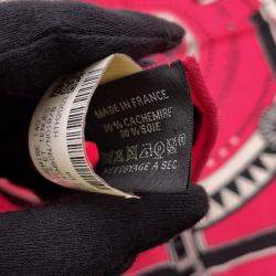 Pre Owned Hermes Giant Square Couvertures Et Tenues De Jour Size 140 Rose Bonbon/Black Cashmere Silk