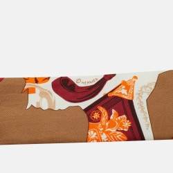 Pre Owned Hermès Brown Equestrian Silk Twilly Scarf
