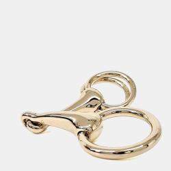 مملوكة مسبقًا Hermès Morse Gold Tone Scarf ring