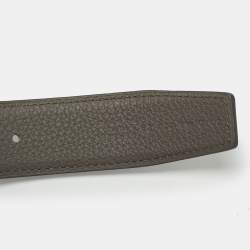 Pre Owned Hermes H Buckle 80CM Buckle Belt Black/Etain Togo and Box Leather