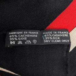 Pre Owned Hermes Giant Square Coathing Size 140 Black/Red/Multicolor Cashmere Silk 