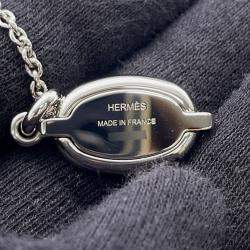 مملوكة مسبقًا Hermes Mini Maillon Necklace White Metal Lacquer PM
