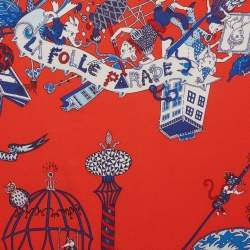 مملوكة مسبقًا Hermes Multicolor La Folle Parade 90 Silk Scarf 