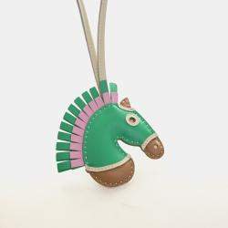 Pre Owned Hermes GeeGee Camail Multicolor Milo Lambskin Bag Charm