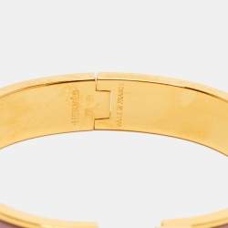مملوكة مسبقًا Hermes Clic H Enamel Gold Plated Bracelet