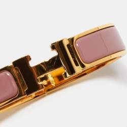 مملوكة مسبقًا Hermes Clic H Enamel Gold Plated Bracelet