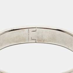Pre Owned Hermes Clic H Enamel Palladium Plated Bracelet