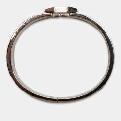Pre Owned Hermes Clic H Enamel Palladium Plated Bracelet