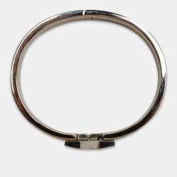 Pre Owned Hermes Clic H Enamel Palladium Plated Bracelet