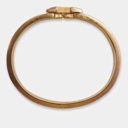 Pre Owned Hermès Clic H Enamel Rose Gold Plated Bracelet