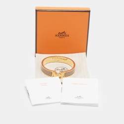 Pre Owned Hermès Clic H Enamel Rose Gold Plated Bracelet