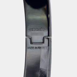 Pre Owned Hermes Clic H PM Black Matt Metal Bracelet