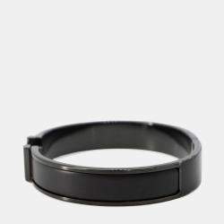 Pre Owned Hermes Clic H PM Black Matt Metal Bracelet