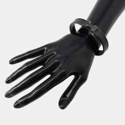 Pre Owned Hermes Clic H PM Black Matt Metal Bracelet