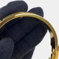 Pre Owned Hermes Clic H PM Black Enamel Gold Plated Women's Bracelet