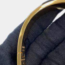 Pre Owned Hermes Clic H PM Black Enamel Gold Plated Women's Bracelet