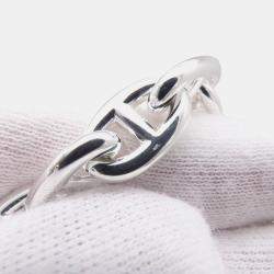 Pre Owned Hermes Chaine d'Ancre PM Silver-Tone Silver 925 Necklace