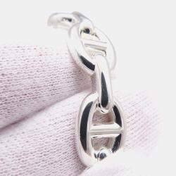 Pre Owned Hermes Chaine d'Ancre LG Silver Women's Bangle