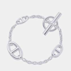 Pre Owned Hermes Chaine d'Ancre Farandole LG Sterling Silver Women's Bracelet